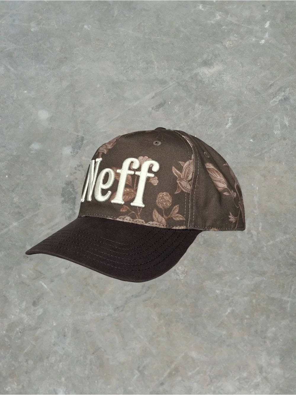 ☀️ Neff Floral Snapback Hat OSFA Brown NWT